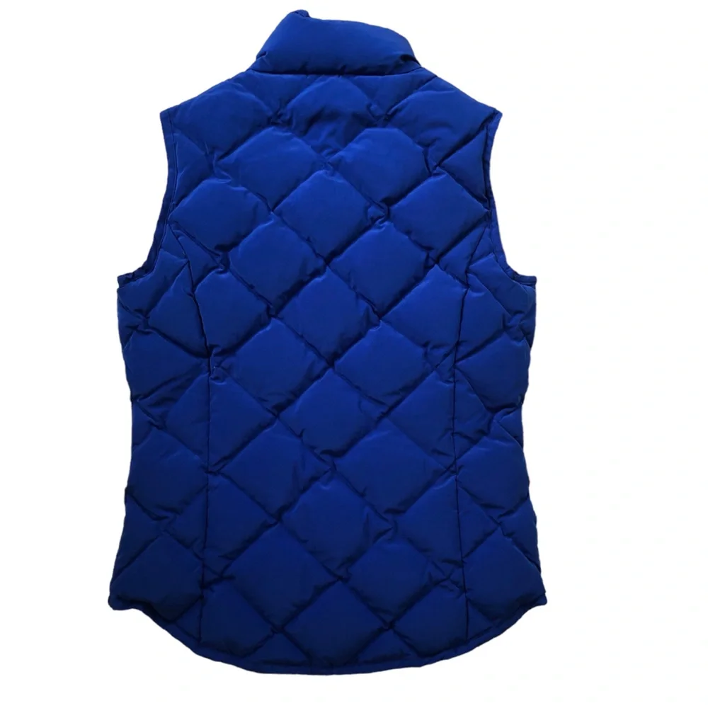 Garnet Hill Quilted Puffer Down Vest Royal Blue Size XS